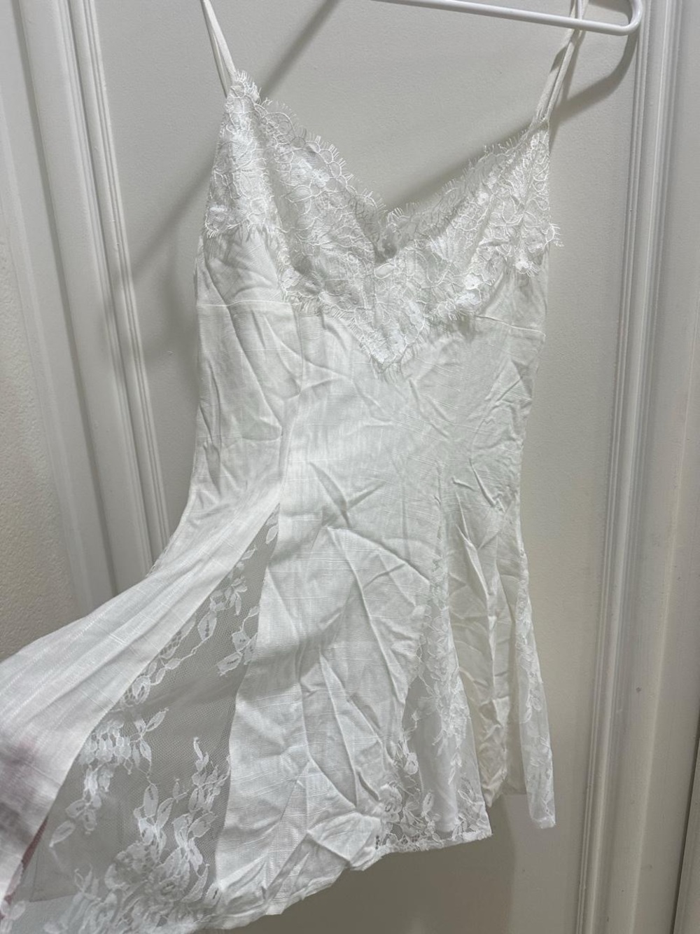 Princess Polly White Lace Trim Mini Slip Dress - Picture 3 of 5
